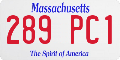MA license plate 289PC1