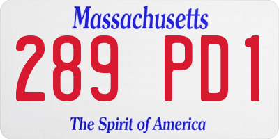 MA license plate 289PD1