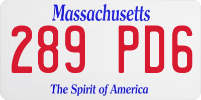 MA license plate 289PD6
