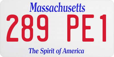 MA license plate 289PE1