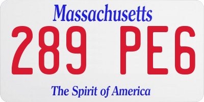MA license plate 289PE6