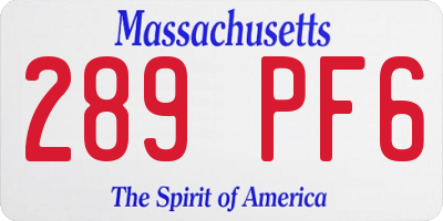 MA license plate 289PF6