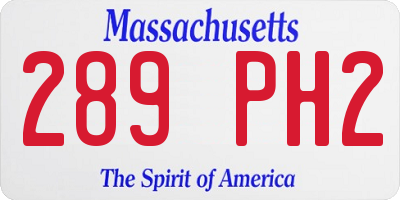 MA license plate 289PH2