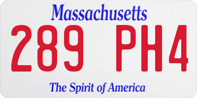 MA license plate 289PH4
