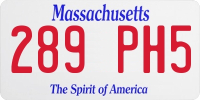 MA license plate 289PH5