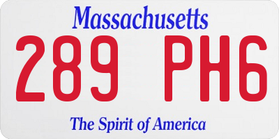 MA license plate 289PH6