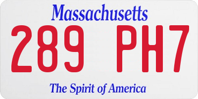 MA license plate 289PH7