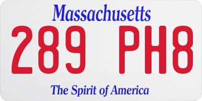 MA license plate 289PH8