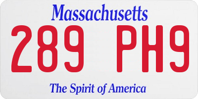 MA license plate 289PH9