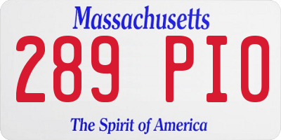 MA license plate 289PI0
