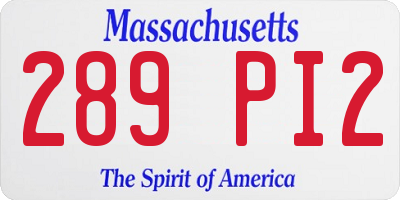 MA license plate 289PI2
