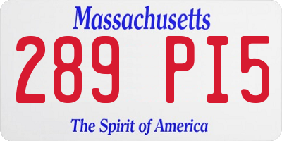 MA license plate 289PI5