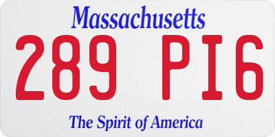 MA license plate 289PI6