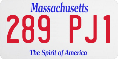 MA license plate 289PJ1