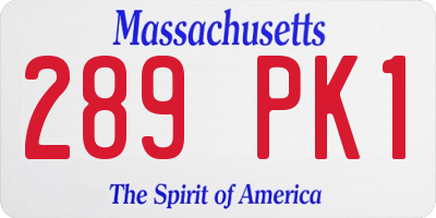 MA license plate 289PK1