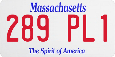 MA license plate 289PL1