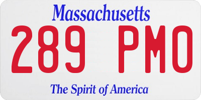 MA license plate 289PM0