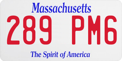 MA license plate 289PM6