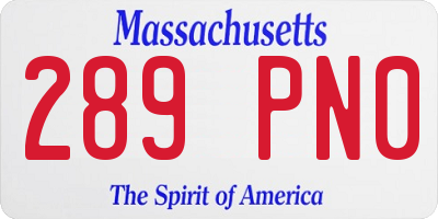 MA license plate 289PN0