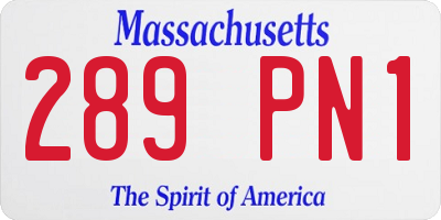 MA license plate 289PN1