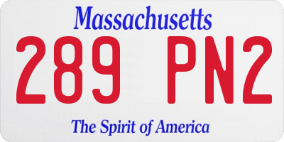 MA license plate 289PN2