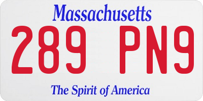 MA license plate 289PN9