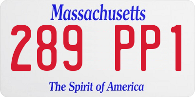 MA license plate 289PP1