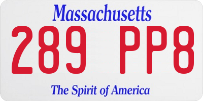 MA license plate 289PP8
