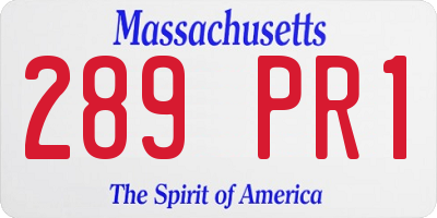 MA license plate 289PR1