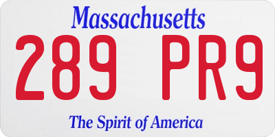 MA license plate 289PR9