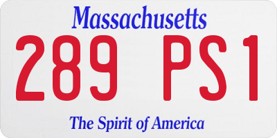 MA license plate 289PS1