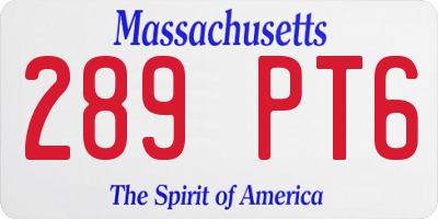 MA license plate 289PT6
