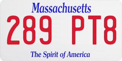 MA license plate 289PT8