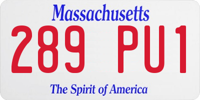 MA license plate 289PU1