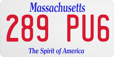 MA license plate 289PU6