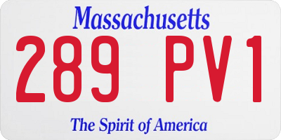 MA license plate 289PV1