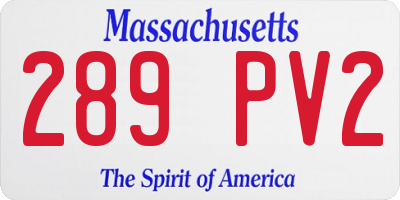 MA license plate 289PV2