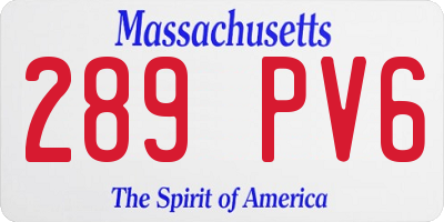 MA license plate 289PV6