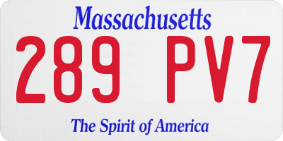 MA license plate 289PV7