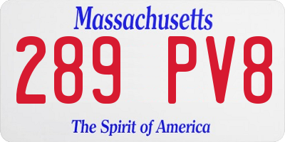 MA license plate 289PV8