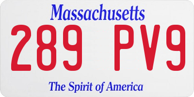 MA license plate 289PV9