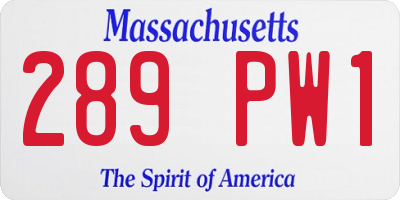 MA license plate 289PW1