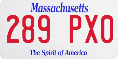 MA license plate 289PX0