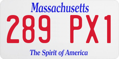 MA license plate 289PX1
