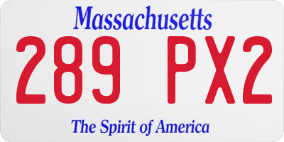 MA license plate 289PX2