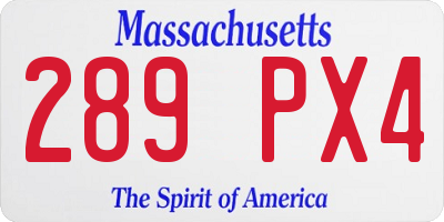 MA license plate 289PX4