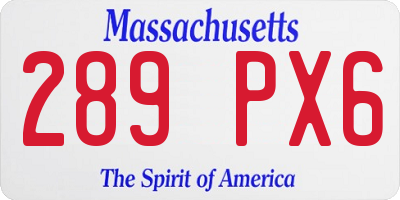 MA license plate 289PX6