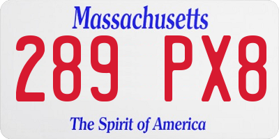MA license plate 289PX8