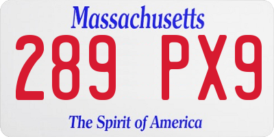 MA license plate 289PX9