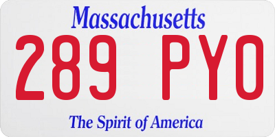 MA license plate 289PY0